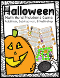 Halloween Word Problems Game- 2 Digit Adding & Subtracting