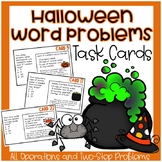 Halloween Word Problems Math Task Cards