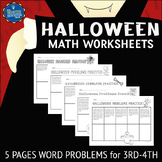 Halloween Word Problems Math Worksheets