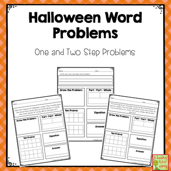Preview of Halloween Word Problems: One and Two Step Addition and Subtraction