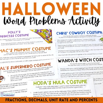 Preview of Halloween Math Word Problems