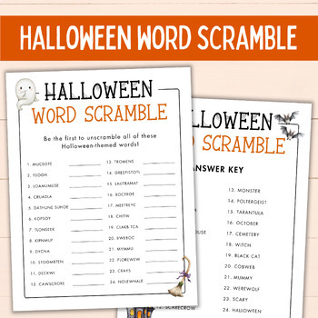 Halloween Word Scramble by The Craft-at-Home Family | TPT