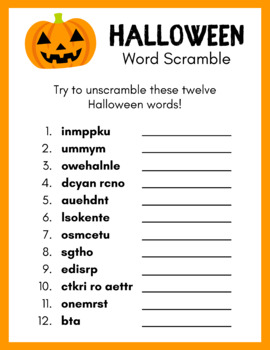 Halloween Word Scramble - Activity Sheet by Badger and Peach | TPT