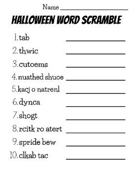 Halloween Word Scramble Activity for October Early Finishers | Fall ...