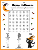 HAPPY HALLOWEEN Word Search Puzzle Worksheet Activity