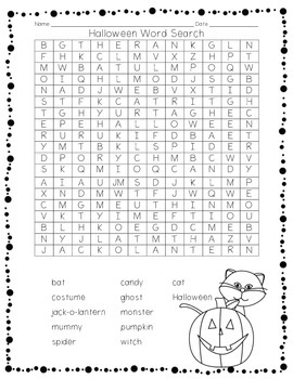 Halloween Word Search by Hope Laugh Teach | TPT