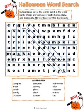 Halloween Bundle - Mad Lib, Word Search, Crossword Puzzle by Teacher  Teamwork