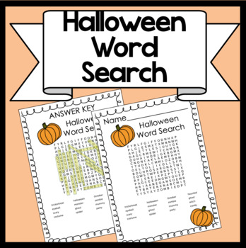 Preview of Halloween Word Search (Challenging!)