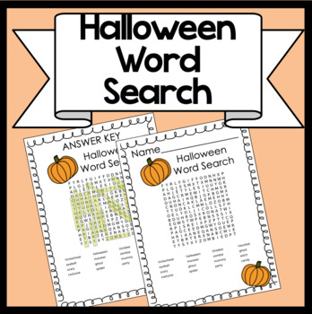 Halloween Word Search (Challenging!) by Miz Riz Elementary Resources