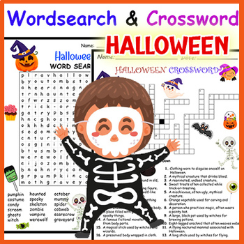Preview of Halloween Word Search & Crossword Puzzle | morning work