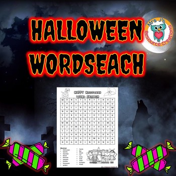Preview of Halloween Word Search Puzzle Activity FREE