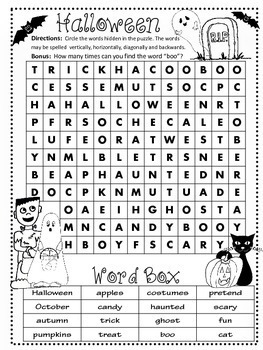 Halloween Word Search | Hard Puzzle | Ready to Go! by Windup Teacher