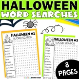 Halloween Word Search Packet - October Fun Busy Work for 1