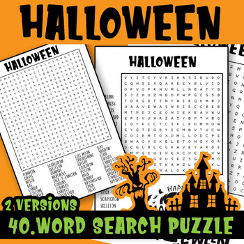 Halloween Word Search Puzzle , Halloween Day Word Search Activities