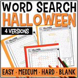 Halloween Word Search Puzzle No Prep Differentiated Early 