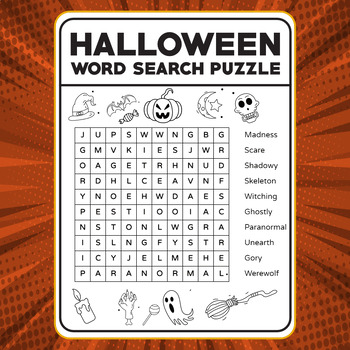 Halloween Word Search Puzzle - Printable Activities | TPT