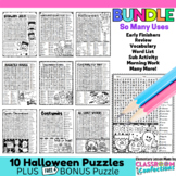 Halloween Word Search Puzzles with Coloring Early Finisher