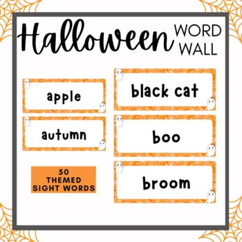 Preview of Halloween Word Wall | Printable with Editable Canva Template