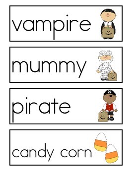 Preview of Halloween Word Wall Vocabulary Cards