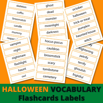 Preview of Halloween Word Wall Vocabulary In English