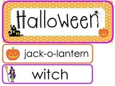 Halloween Word Wall Weekly Theme Bulletin Board Labels.