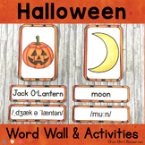 Halloween Word Wall Words, Flashcards and Matching Games