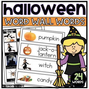 Preview of Halloween Word Wall with Real Photos