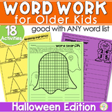 Halloween Word Work Fall Worksheets Spelling Activities & 