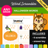 Halloween Words Scrambles #1