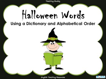 Preview of Halloween Words – Using a Dictionary