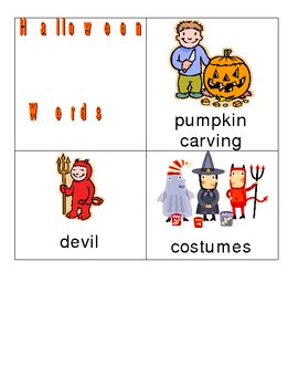 Preview of Halloween Words for Writing Center and Vocabulary