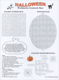 Halloween Crossword Word Search Maze