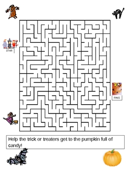Preview of Halloween Wordsearch and Maze fun Halloween Fall activity