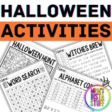 Halloween Workbook October No Prep Activities