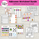 Halloween Worksheet Bundle - Preschool | PreK | Kindergarten