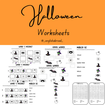 Preview of Halloween Worksheets for EFL Young Learners