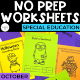 Halloween Worksheets | Basic Skills | October | No Prep Pa