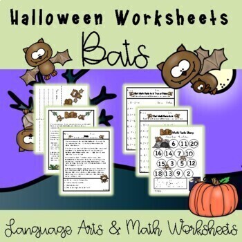 Preview of Halloween Worksheets for 1st Graders: Bats