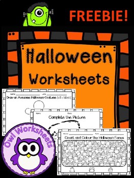 Halloween Worksheets FREEBIE by Owl Worksheets | TpT