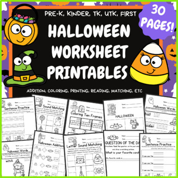 Preview of Halloween Morning Work PreK Kindergarten First Grade TK UTK Special Ed