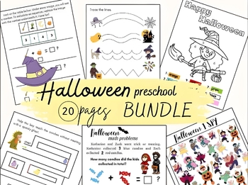 Preview of Halloween Worksheets for Preschool | Preschool Worksheets & Teaching Materials