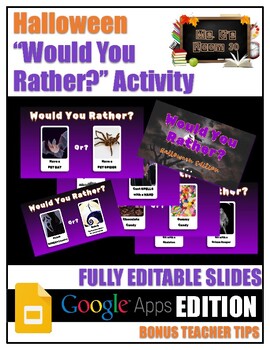 Preview of Halloween "Would You Rather?" Activity for Any Grade/Subject | Digital Version