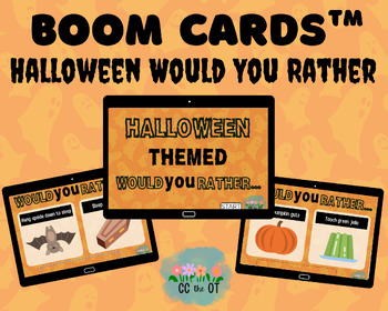 Preview of Halloween Would you Rather Typing Boom Cards; Occupational Therapy; Visual