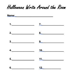 Preview of Halloween Write Around the Room