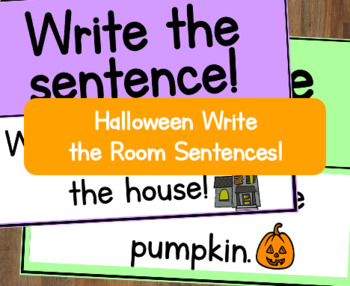 Preview of Halloween Write Around the Room Literacy Center! Kindergarten, VPK, 1st Grade