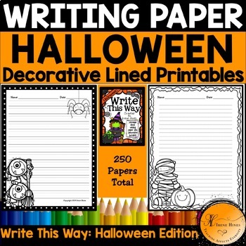 ️Writing ~ Halloween Write This Way ~ Decorative Printable Lined