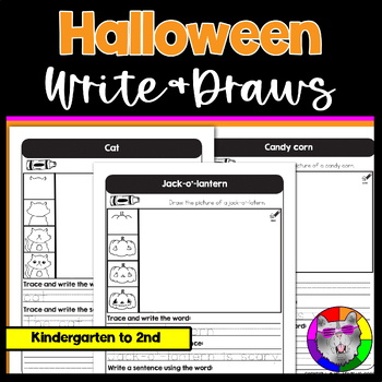 Preview of Halloween Write and Draws, Handwriting Journals & Directed Drawings K-2nd