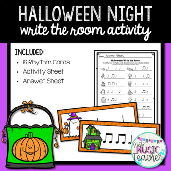 Halloween Write the Room Music Activity: Half Note by Miss Music Teacher