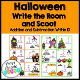 Halloween Write the Room/Scoot Addition and Subtraction Within 10
