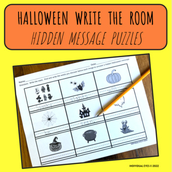 Preview of Halloween Write the Room with Hidden Messages / Poems